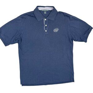 Vintage Intel Computers Polo Shirt Chestnut Hill Short Sleeve Blue Peru Medium